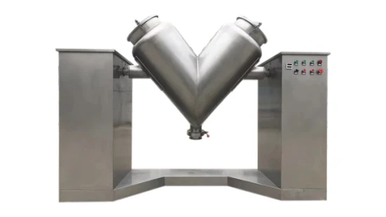 Powdered or Granulated Plastic Food V Type Cone Rotary Powder Mixer Blender Mixing Machine