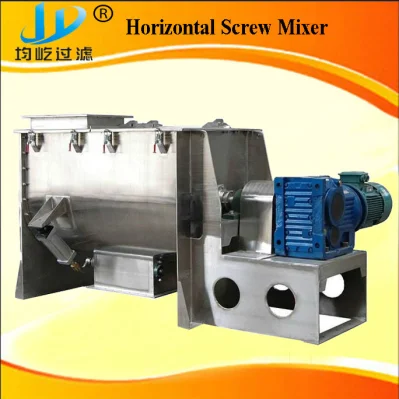 SUS304 Stainless Steel Horizontal Ribbon Blender Powder Mixer 500L with Screw Conveyor