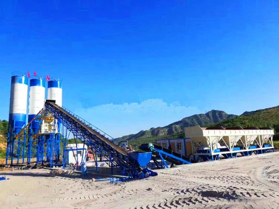 Bucket Type High Efficiency Concrete Batching Plant with Concrete Mixers Hzs25 to Hzs75