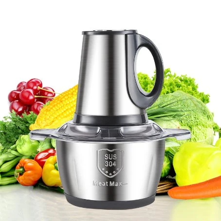 Factory Price Kitchen Food Vegetable Meat Chopper Home Best Mini 2L 3L Stainless Steel Electric Meat Grinder for Sale